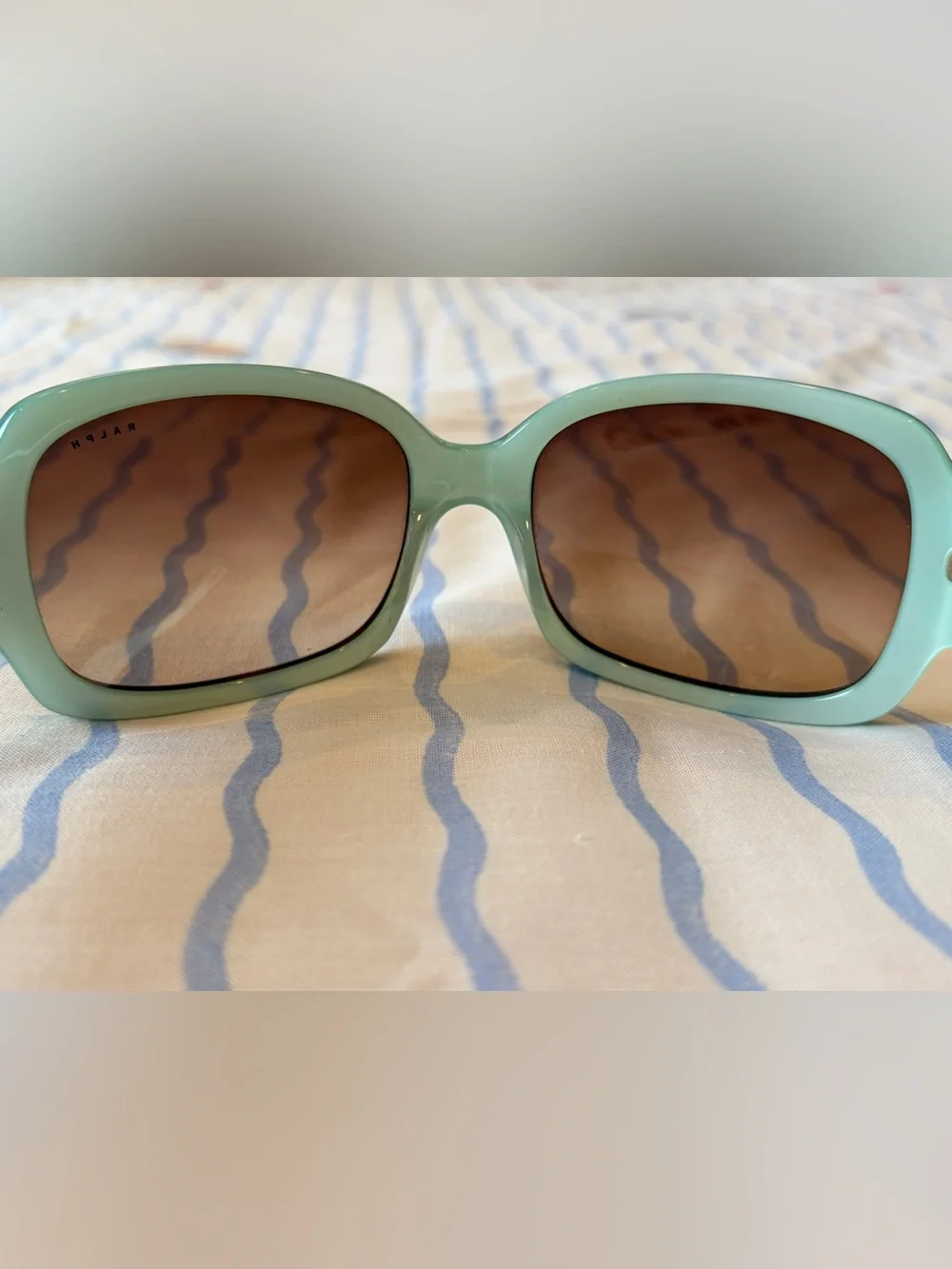 Ralph Lauren Large Tortoise Shell and Mint Frame Sunglasses 🐆🩵🕶️